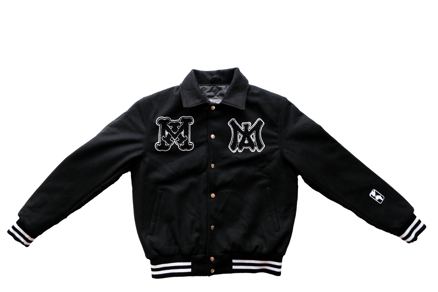 MA Black Wool Letterman Jacket